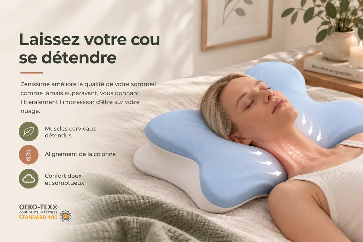 Oreiller Papillon Ergonomique - vue de dessus